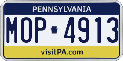 PA license plate MOP4913