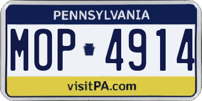 PA license plate MOP4914
