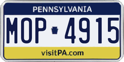 PA license plate MOP4915
