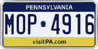 PA license plate MOP4916