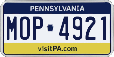 PA license plate MOP4921