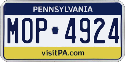 PA license plate MOP4924