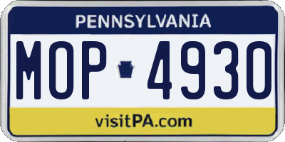 PA license plate MOP4930