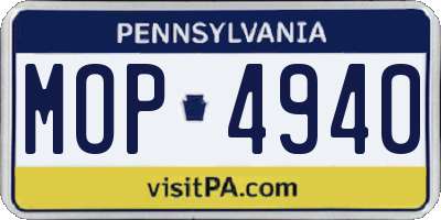 PA license plate MOP4940