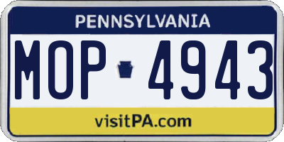 PA license plate MOP4943
