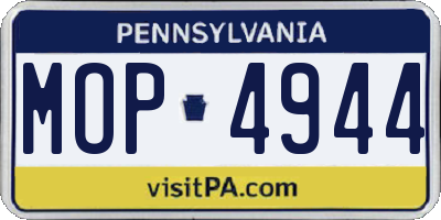 PA license plate MOP4944