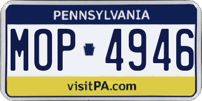 PA license plate MOP4946