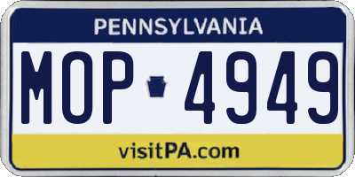 PA license plate MOP4949