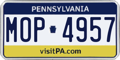 PA license plate MOP4957