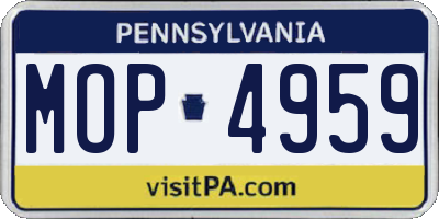 PA license plate MOP4959