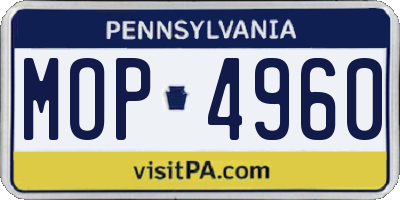 PA license plate MOP4960