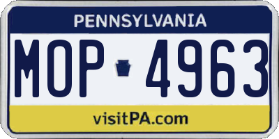 PA license plate MOP4963