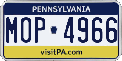 PA license plate MOP4966