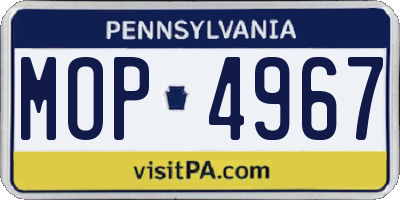 PA license plate MOP4967