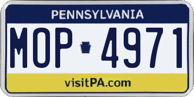 PA license plate MOP4971