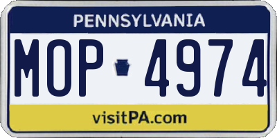 PA license plate MOP4974