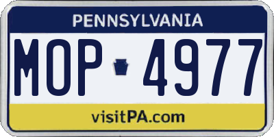 PA license plate MOP4977