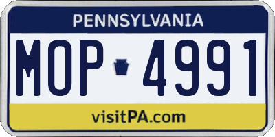 PA license plate MOP4991