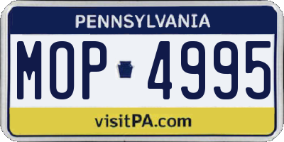 PA license plate MOP4995