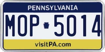 PA license plate MOP5014