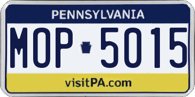 PA license plate MOP5015