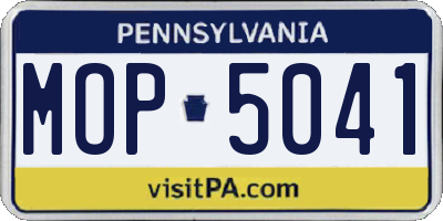 PA license plate MOP5041