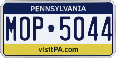 PA license plate MOP5044