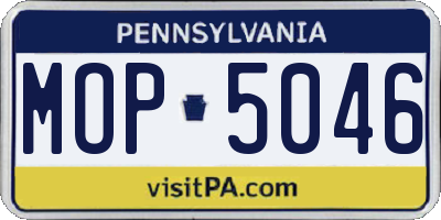 PA license plate MOP5046