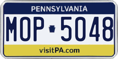 PA license plate MOP5048
