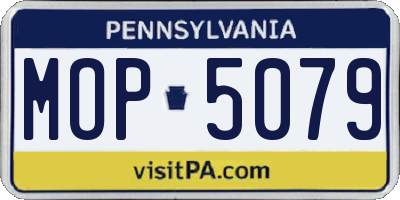 PA license plate MOP5079