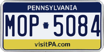 PA license plate MOP5084