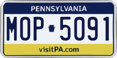 PA license plate MOP5091
