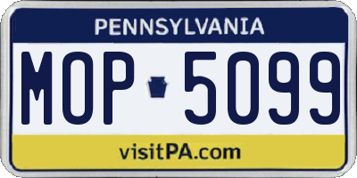 PA license plate MOP5099