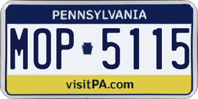 PA license plate MOP5115
