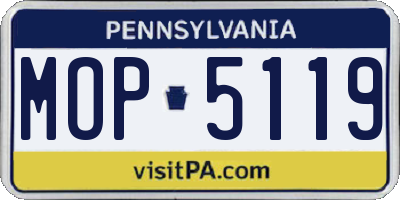 PA license plate MOP5119