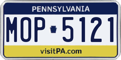 PA license plate MOP5121