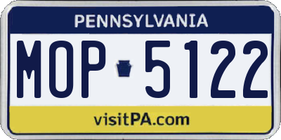 PA license plate MOP5122