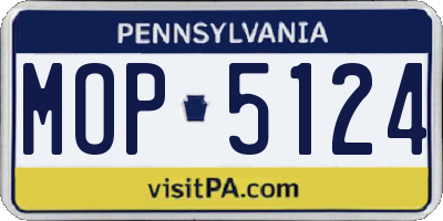 PA license plate MOP5124