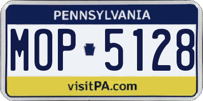PA license plate MOP5128