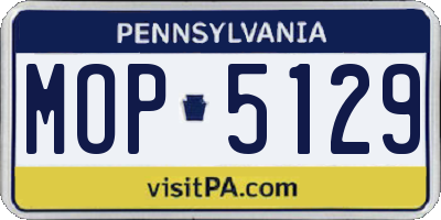 PA license plate MOP5129