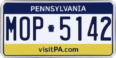PA license plate MOP5142