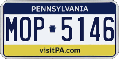 PA license plate MOP5146