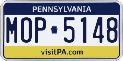 PA license plate MOP5148