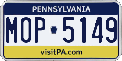 PA license plate MOP5149
