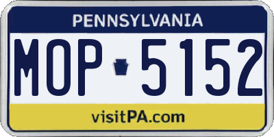 PA license plate MOP5152