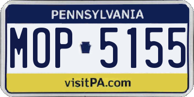PA license plate MOP5155