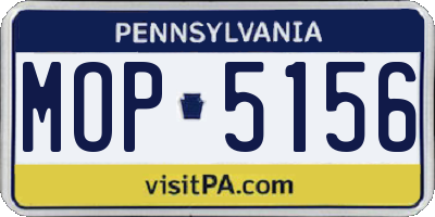 PA license plate MOP5156