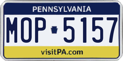 PA license plate MOP5157