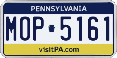 PA license plate MOP5161