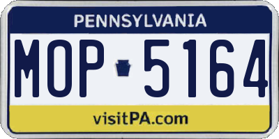 PA license plate MOP5164